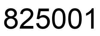 Number 825001 black image