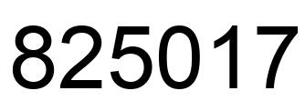 Number 825017 black image