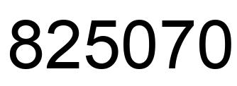 Number 825070 black image