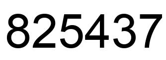 Number 825437 black image