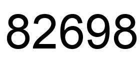 Number 82698 black image