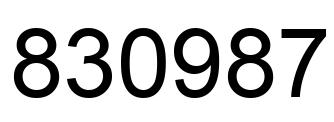 Número 830987 imagen negro
