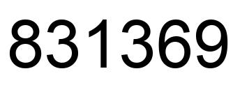 Number 831369 black image