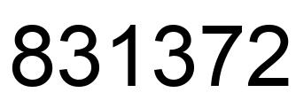 Number 831372 black image