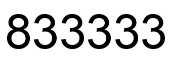 Número 833333 imagen negro