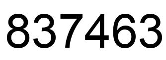 Number 837463 black image