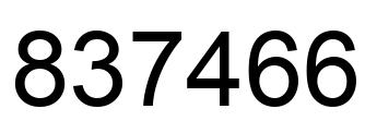 Number 837466 black image
