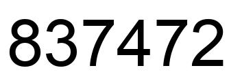 Number 837472 black image