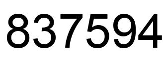 Number 837594 black image