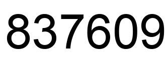 Number 837609 black image