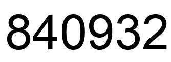 Number 840932 black image