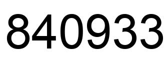 Número 840933 imagen negro