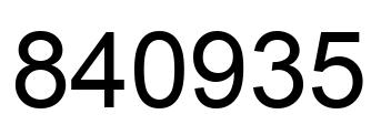 Number 840935 black image
