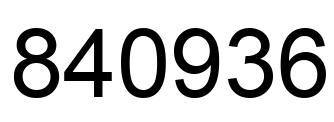 Number 840936 black image