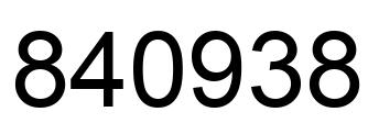 Number 840938 black image