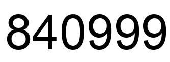 Number 840999 black image