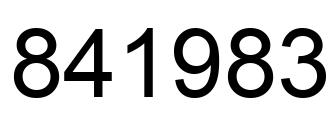 Number 841983 black image