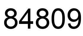 Number 84809 black image