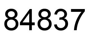Number 84837 black image