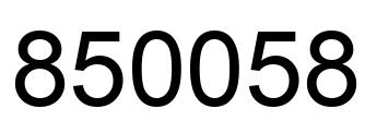Number 850058 black image