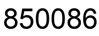 Number 850086 black image