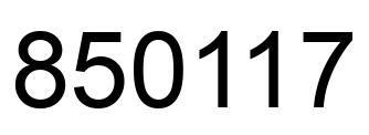 Number 850117 black image