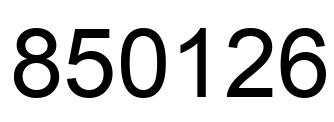 Number 850126 black image
