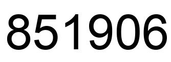 Number 851906 black image