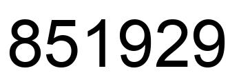 Number 851929 black image