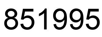 Number 851995 black image