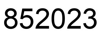 Number 852023 black image