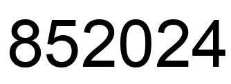 Number 852024 black image