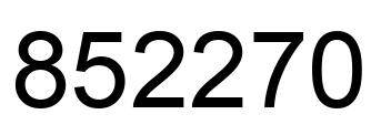 Número 852270 imagen negro