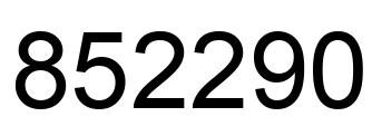 Number 852290 black image