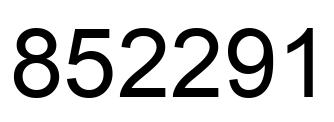 Number 852291 black image