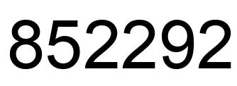 Number 852292 black image