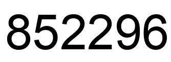 Number 852296 black image