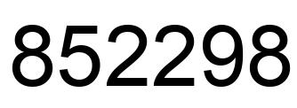 Número 852298 imagen negro