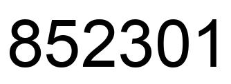 Number 852301 black image