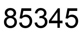 Number 85345 black image