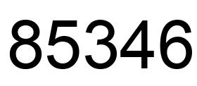Number 85346 black image