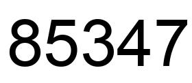 Number 85347 black image