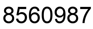 Number 8560987 black image