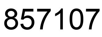 Number 857107 black image