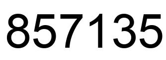 Number 857135 black image