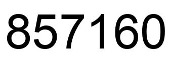 Number 857160 black image