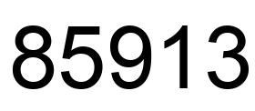Number 85913 black image