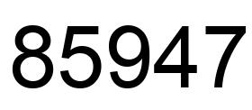 Número 85947 imagen negro