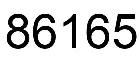 Number 86165 black image