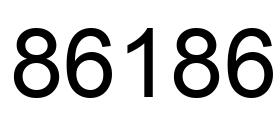 Number 86186 black image